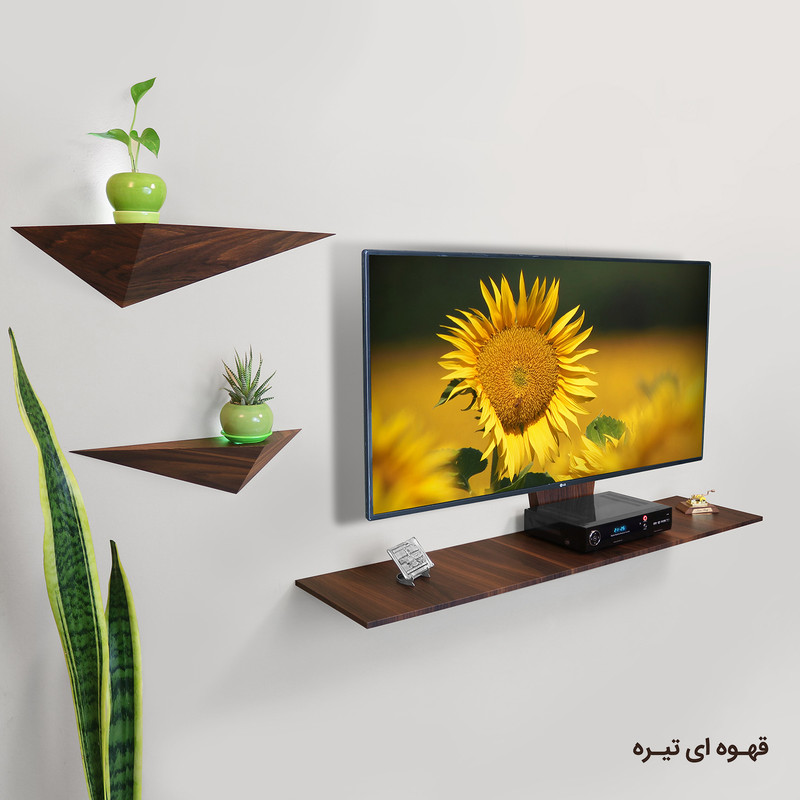 میز تلویزیون دیواری راهپود مدل نیلوفر A113 به همراه طبقه دیواری