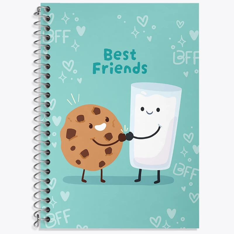 دفتر زبان 50 برگ خندالو مدل سه خط طرح Best Friends کد N439