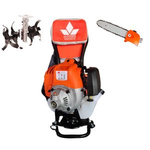 علف زن پشتی میتسوبیشی مدل BG430A همراه با روتیواتور و تبدیل علفزن به اره