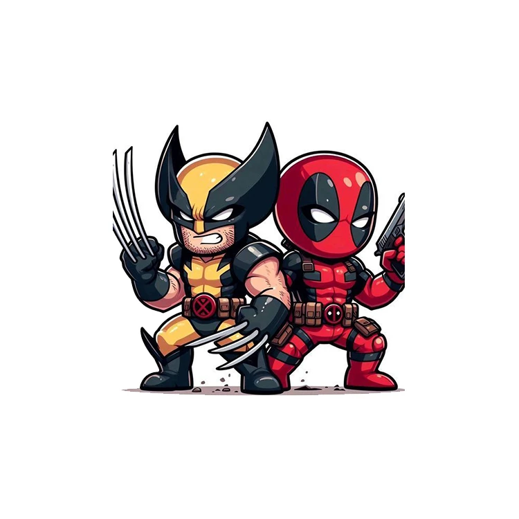 استیکر پارچه و لباس پاد آفرین مدل ددپول و وولورین کد 1711