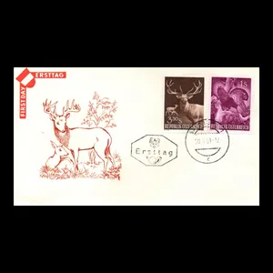 تمبر یادگاری مدل اتریش پاکت مهر روز مجموعه 2 عددی