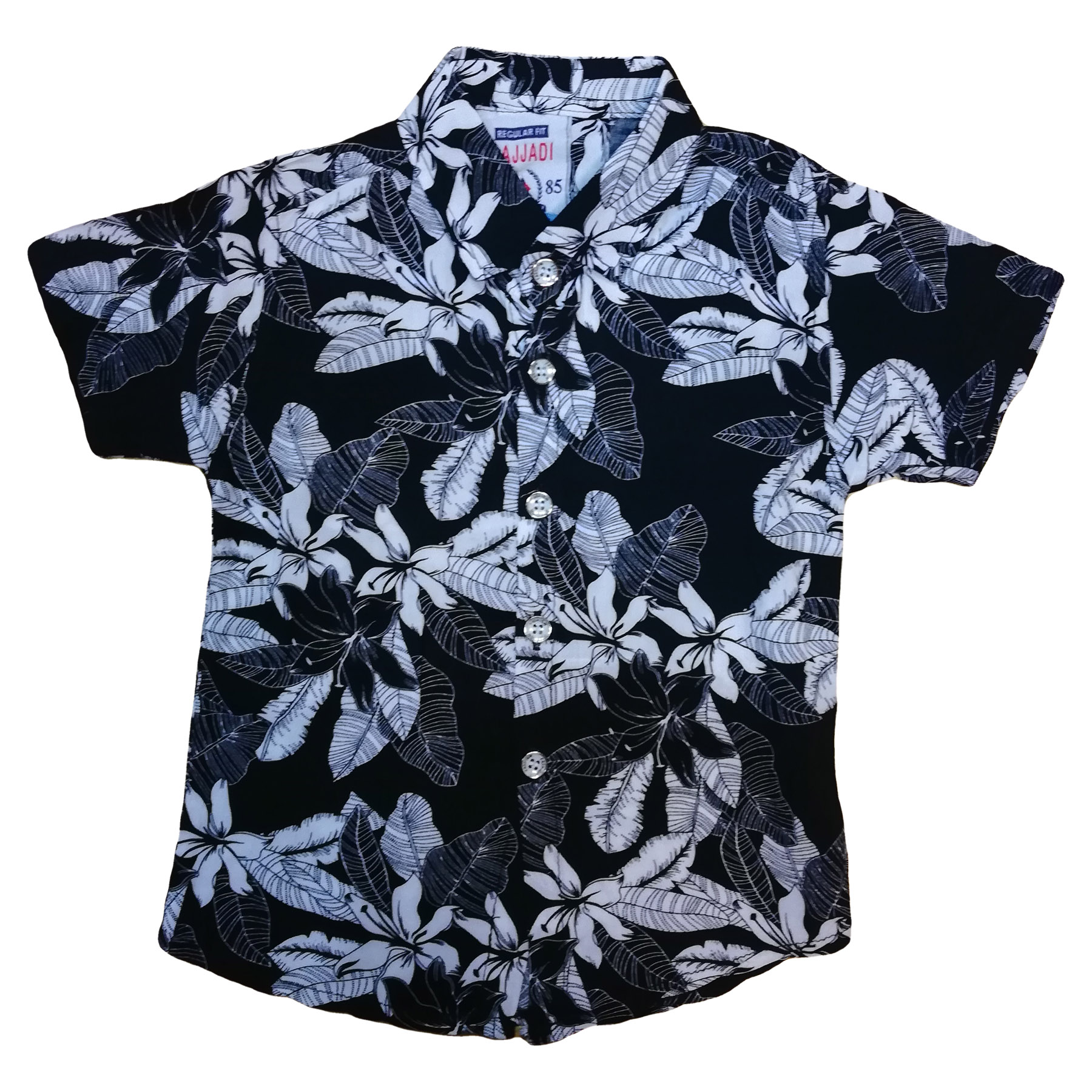 پیراهن پسرانه طرح هاوایی کد 00331028 رنگ مشکی