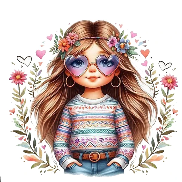 استیکر پارچه و لباس پاد آفرین طرح دختر کد 3561