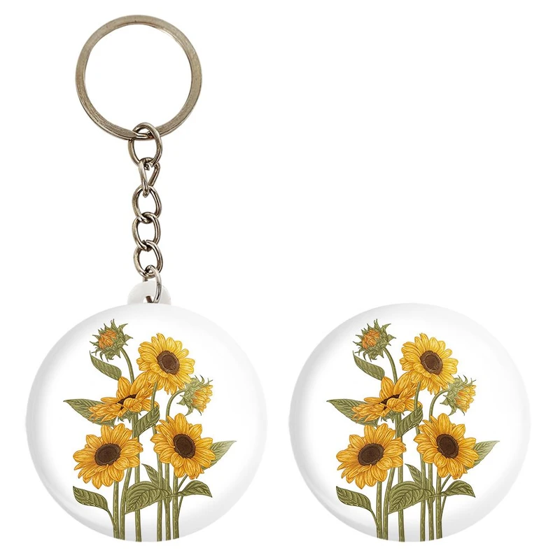 پیکسل خندالو مدل گل آفتابگردان کد 29541 به همراه جاکلیدی