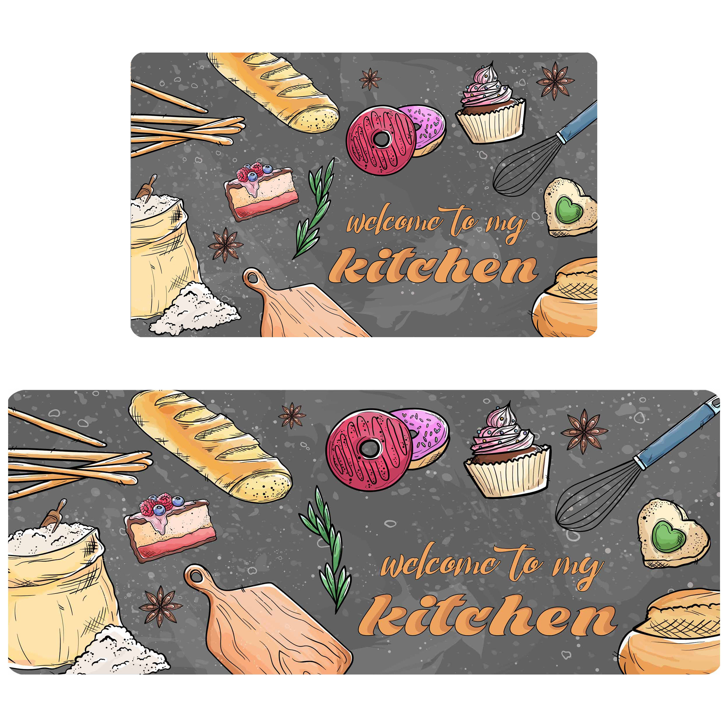 پادری مدل سه لایه رویه مخمل طرح آشپزخانه کد 4618 مجموعه دو عددی