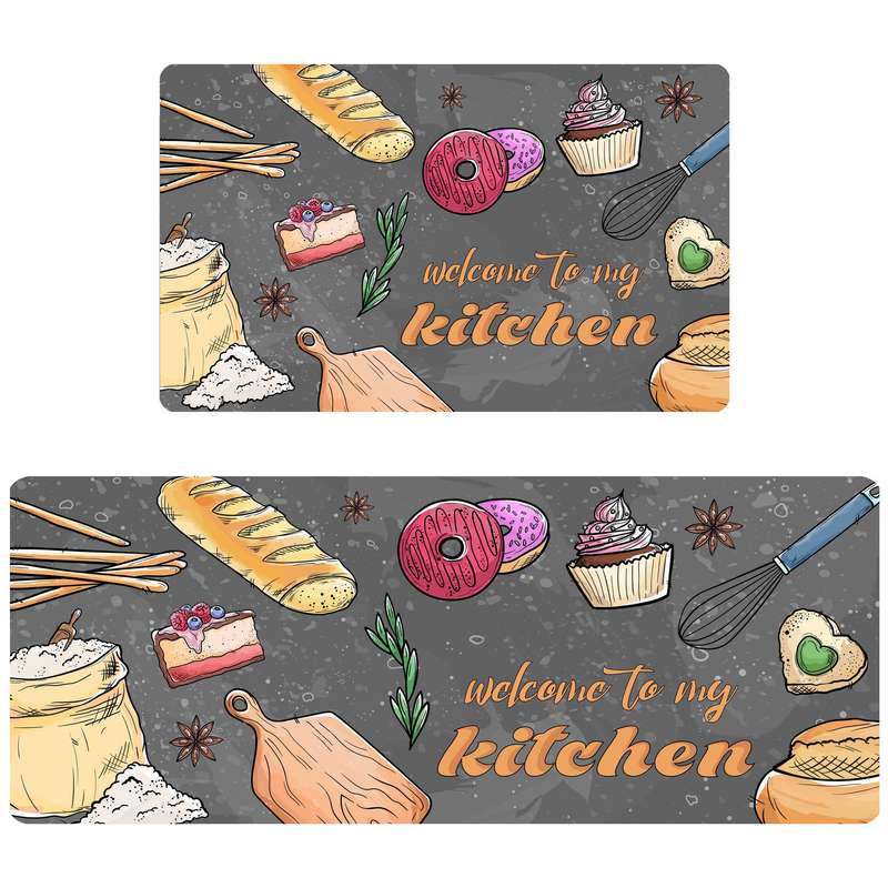 پادری مدل سه لایه رویه مخمل طرح آشپزخانه کد 4618 مجموعه دو عددی