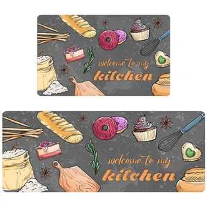 پادری مدل آشپزخانه رویه مخمل طرح ترک کد 2618 مجموعه دو عددی