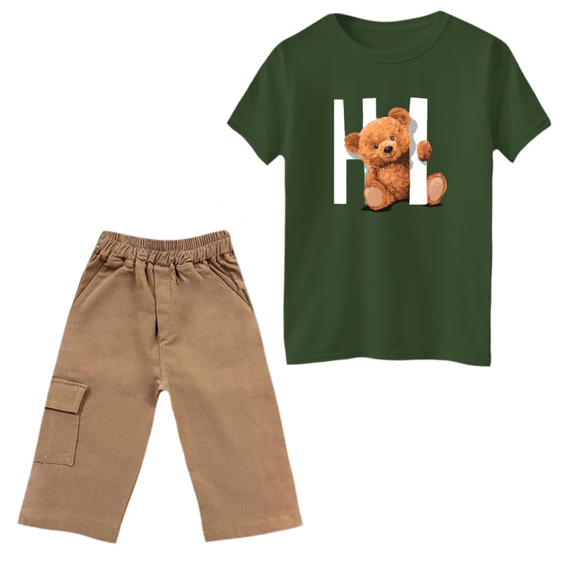 ست تی‌شرت و شلوارک پسرانه مدل خرس های