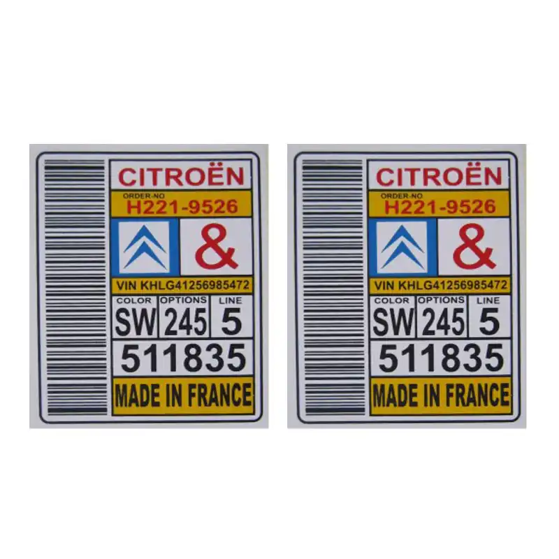 برچسب خودرو کد LCH100 مجموعه دو عددی