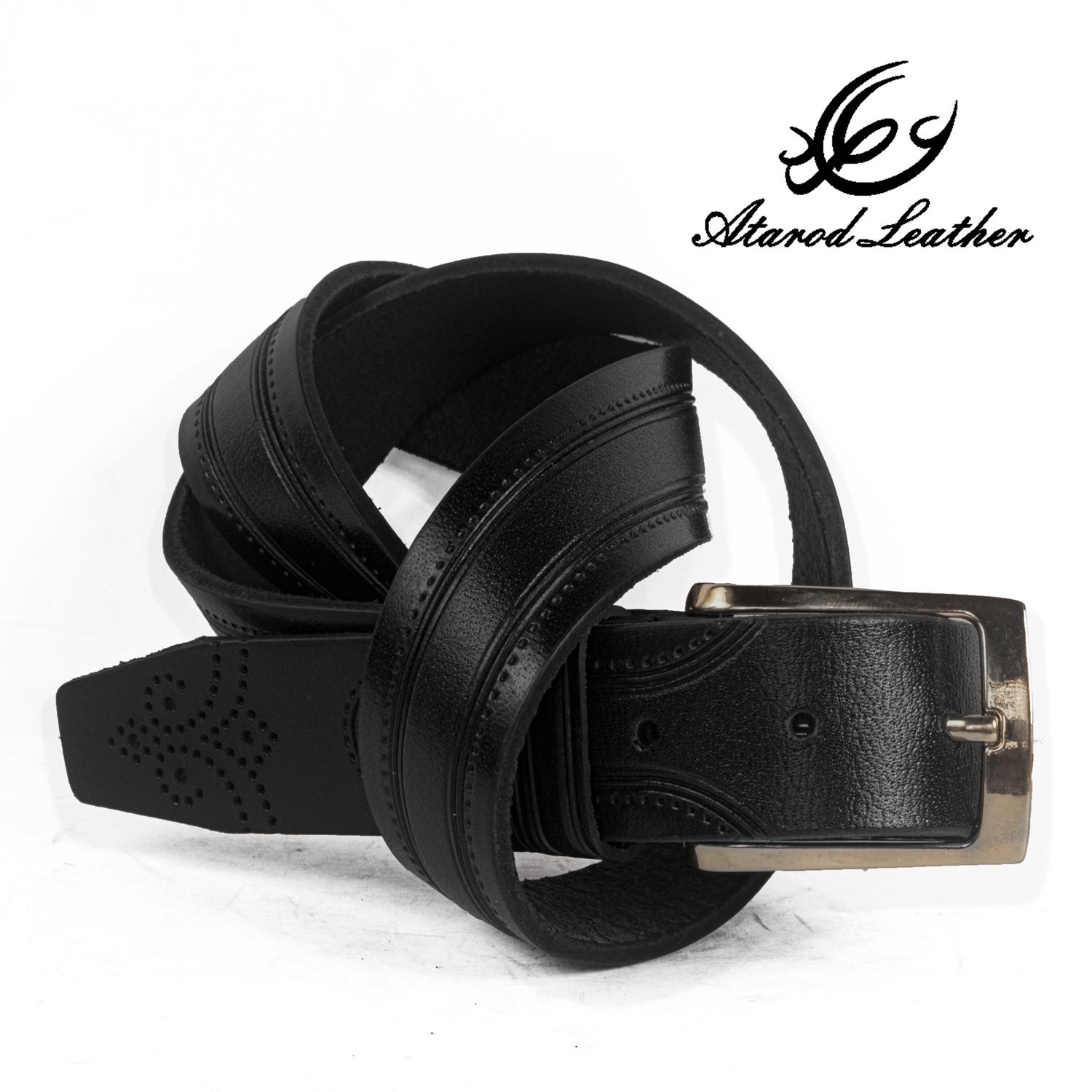 کمربند مردانه چرم عطارد مدل چرم طبیعی گاومیش کد B30 -  - 3