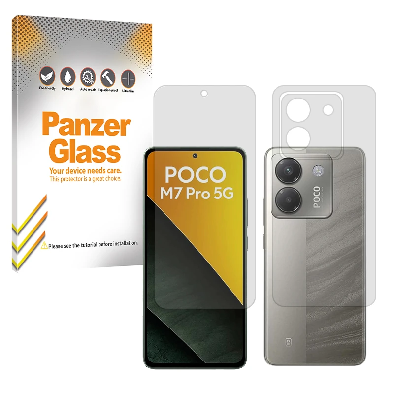 محافظ صفحه نمایش مات پنزر گلس مدل Resistant مناسب برای گوشی موبایل شیائومی Poco M7 Pro 5G به همراه محافظ پشت گوشی