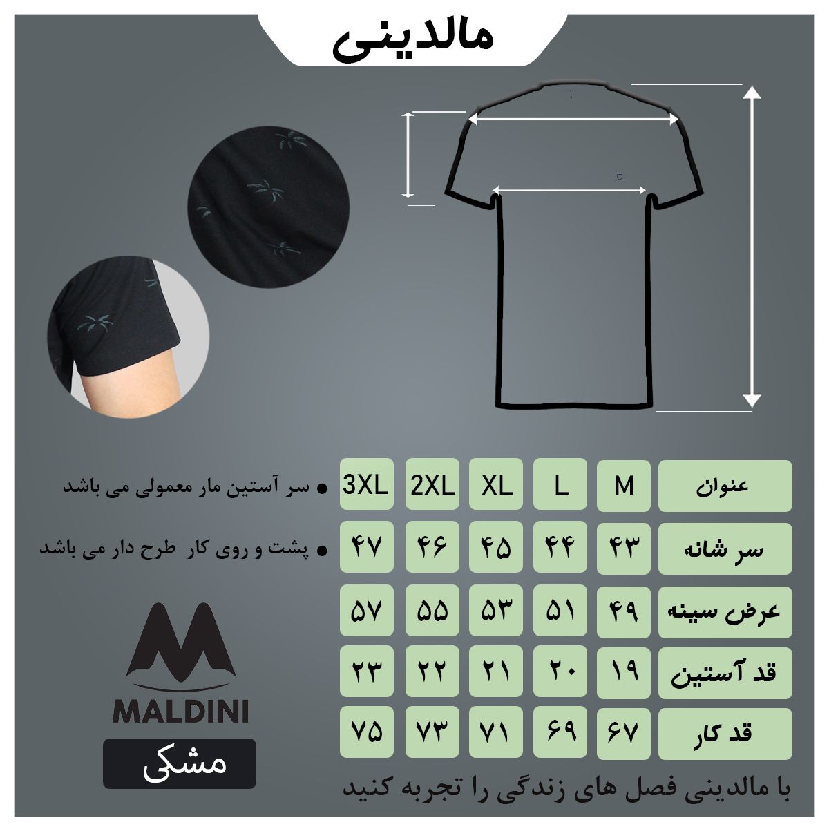 تی شرت آستین کوتاه مردانه مالدینی مدل t-492 -  - 7