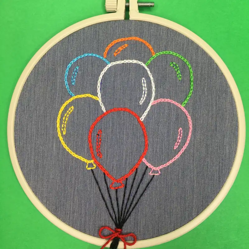 تابلو گلدوزی طرح بادکنک های رنگی کد M37