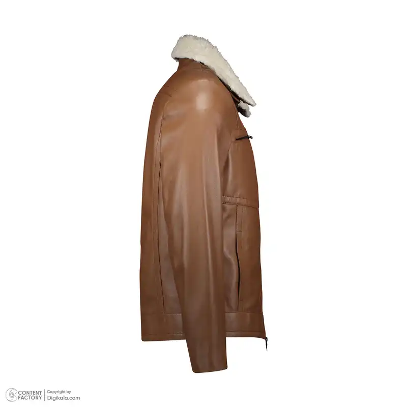 کت چرم مردانه چرم مشهد مدل k0628-014 رنگ شکلاتی