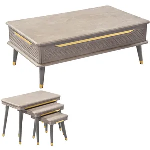 میز پذیرایی رامش دکور مدل لاکچری مجموعه 4 عددی