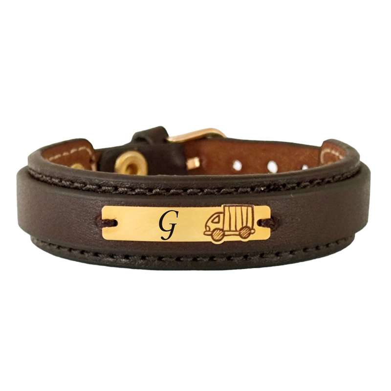 دستبند طلا 18 عیار بچگانه لیردا مدل حرف G کد 72600