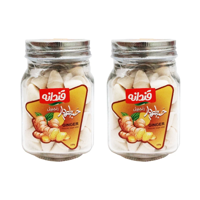 حبه قند مخروطی زنجبیلی قندانه - 230 گرم بسته 2 عددی