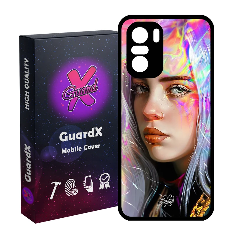 کاور گارد ایکس طرح Billie Eilish مدل Glass10141 مناسب برای گوشی موبایل شیائومی Poco F3/MI 11X/MI 11X Pro/Redmi K40/K40 Pro