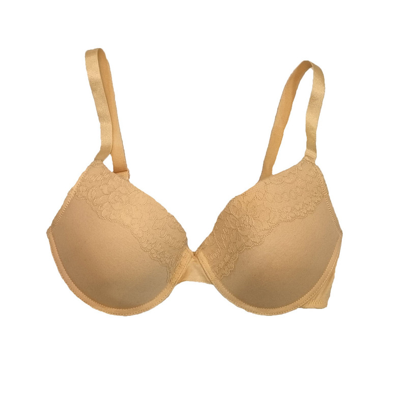 سوتین زنانه اویاندا مدل گیپور دار رنگ کرم