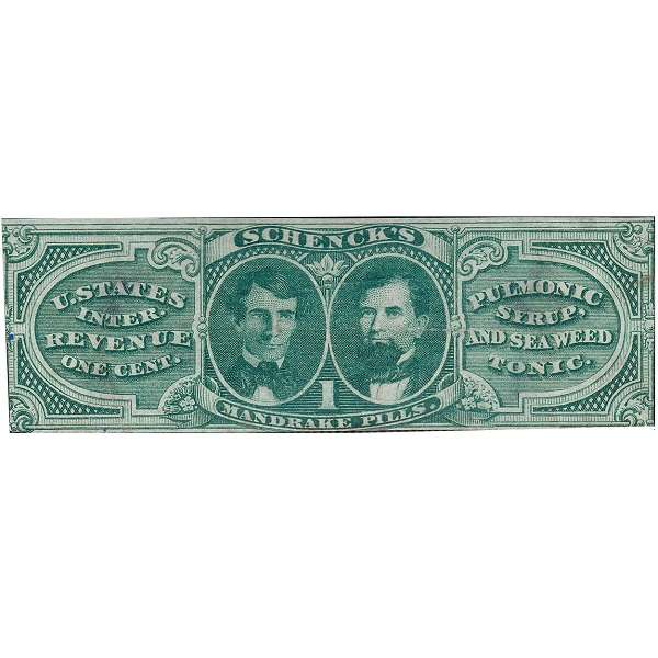 تمبر یادگاری مدل مهر نخورده مالیاتی سال 1861 کد RS212a