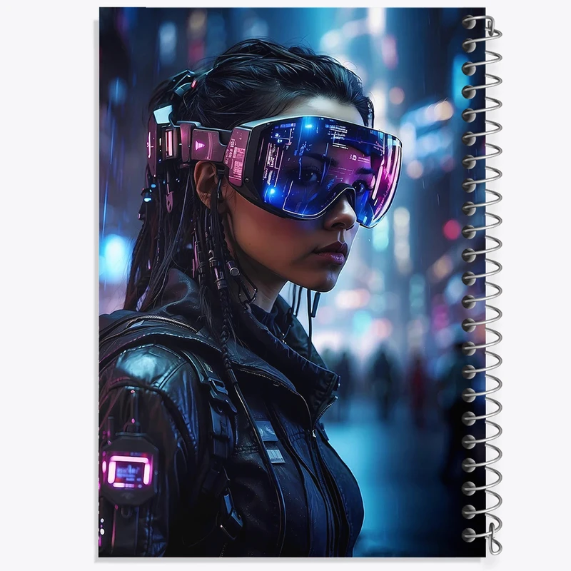 دفتر ژورنال نویسی 50 برگ خندالو مدل نقطه ای طرح سایبر پانک کد N1664