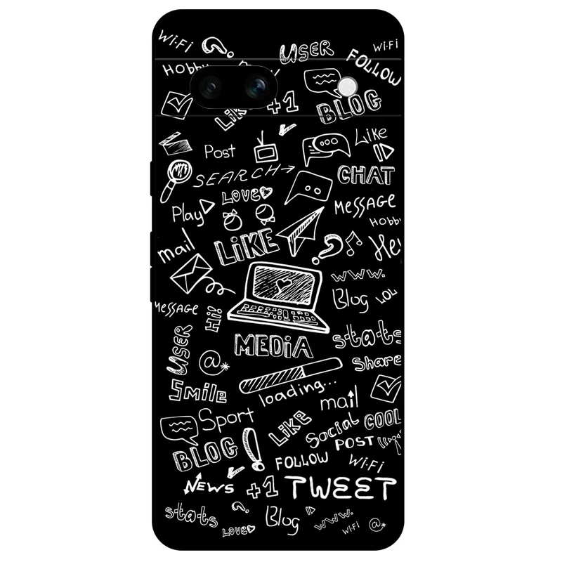 کاور مگافون طرح رسانه های اجتماعی مدل 1898 مناسب برای گوشی موبایل گوگل Pixel 7A