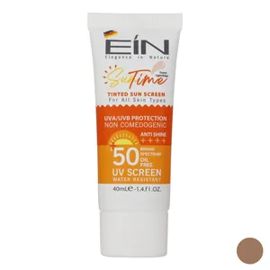 کرم ضد آفتاب رنگی ای آی ان SPF 50 مدل suntime ‌مناسب انواع پوست حجم 40 میلی‌لیتر