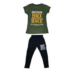 ست تی شرت و شلوار دخترانه مدل 00413 کد Z043