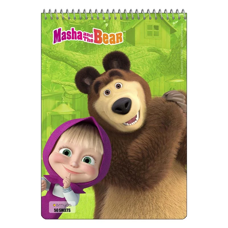 دفتر نقاشی 50 برگ سیمی کارنیکا طرح ماشا و خرس Masha and the Bear کد 63197