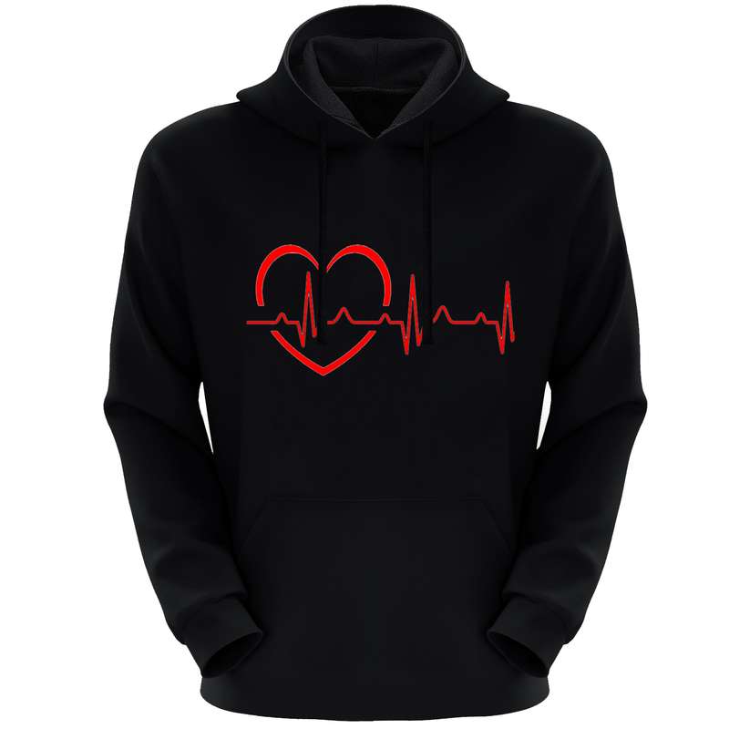 هودی زنانه مدل ضربان F331 رنگ مشکی