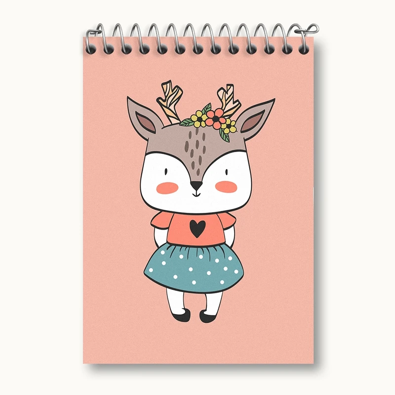 دفتر یادداشت 50 برگ خندالو مدل گوزن کیوت کد N1543