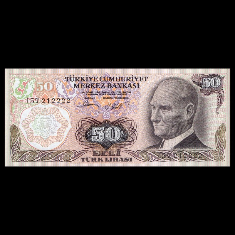 اسکناس تزئینی طرح کشور ترکیه مدل 50 لیر UNC