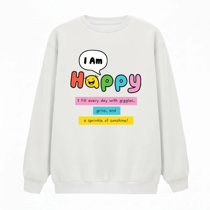 سویشرت زنانه مدل من خوشحالم 