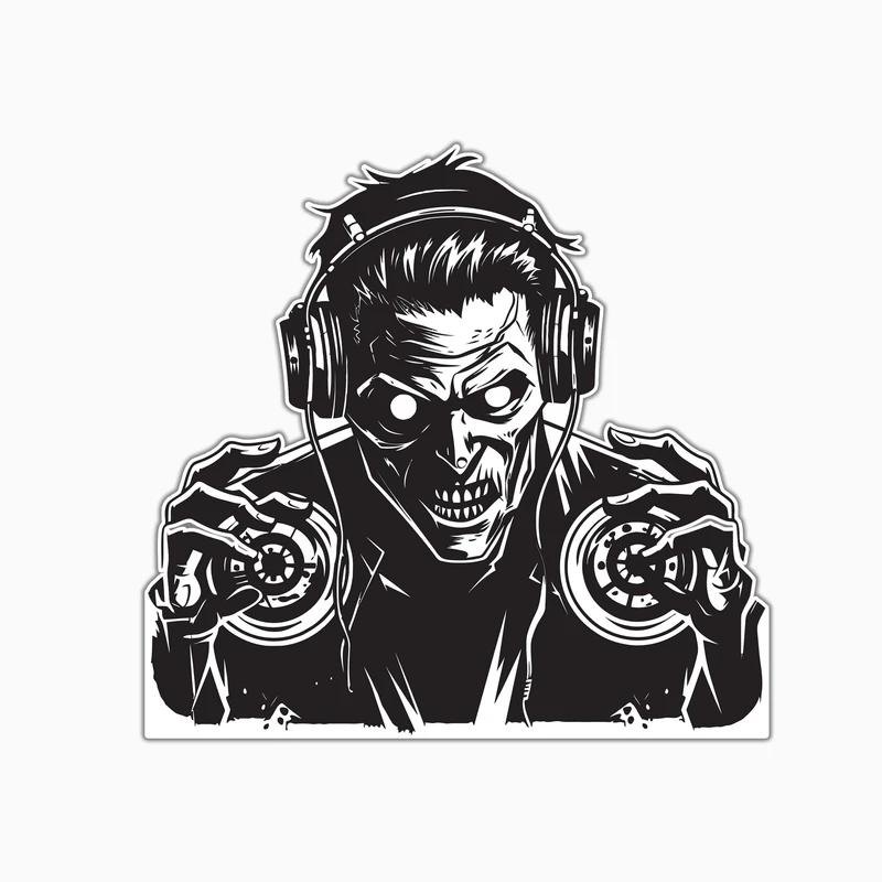 استیکر لپ تاپ و موبایل بووم طرح دیجی زامبی مدل Street Art کد KM6