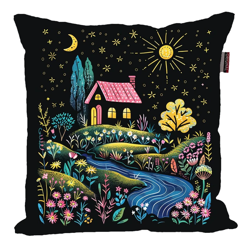 کوسن پاد آفرین مدل رویا طرح منظره شب کد PK30578