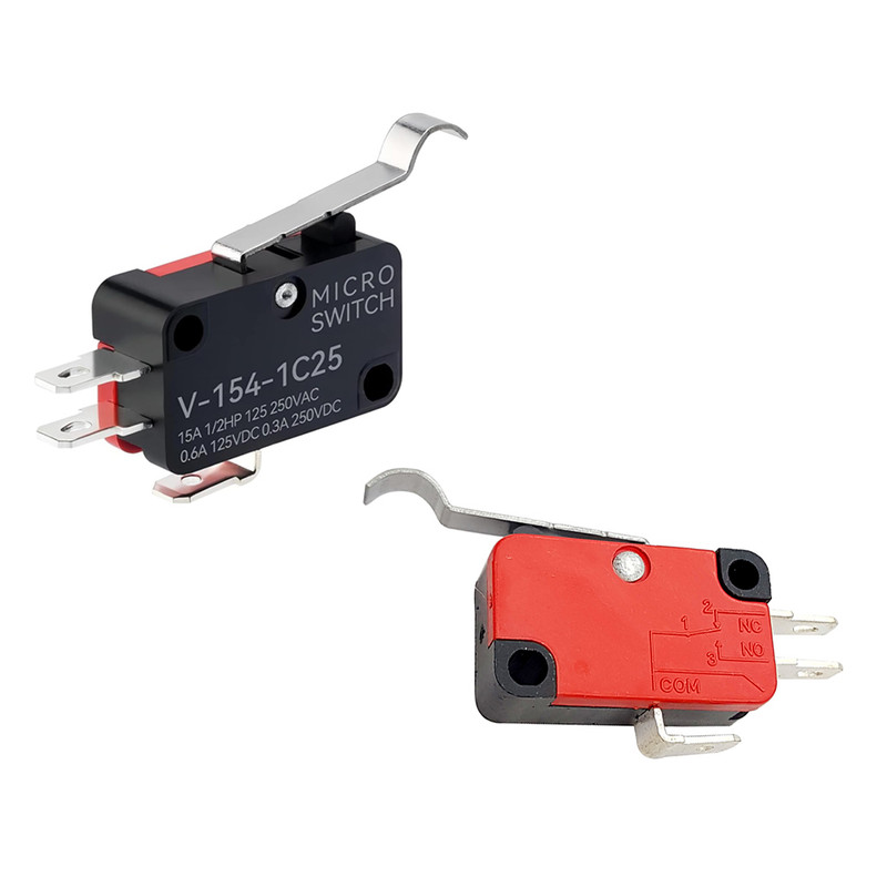 میکرو سوئیچ اهرم دار مدل V-154-1C25.15A بسته 2 عددی