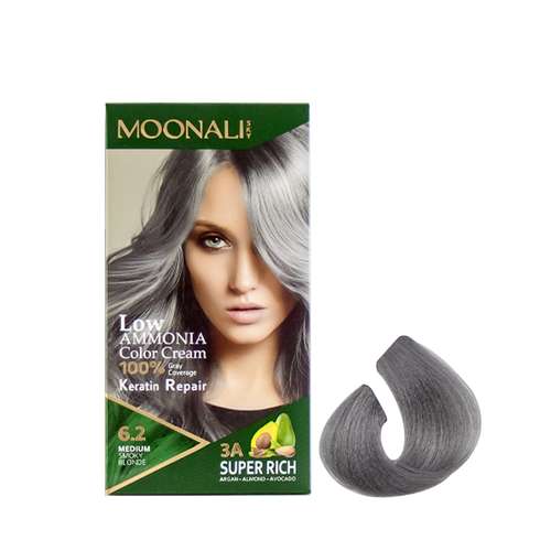 کیت رنگ موی مونالی اسکای شماره 6.2 حجم 100 میلی لیتر رنگ بلوند دودی متوسط