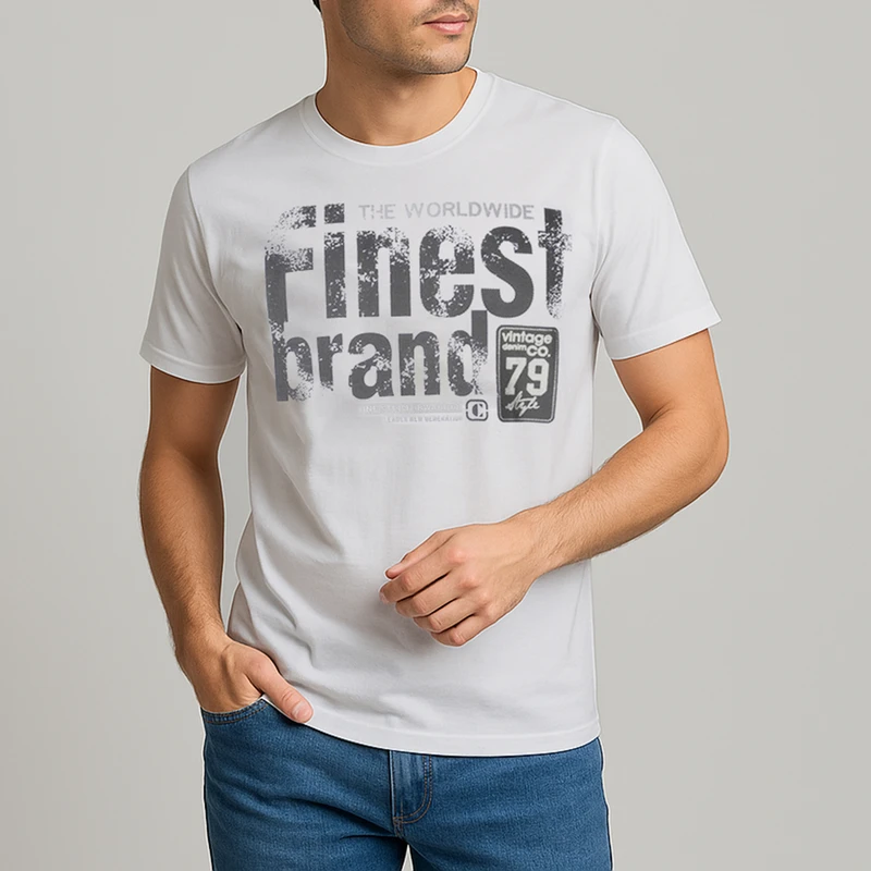 تی شرت آستین کوتاه مردانه مدل 347029901 نخ پنبه چاپی