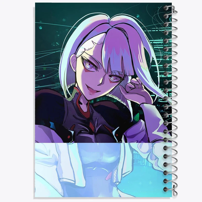 دفتر شطرنجی 50 برگ خندالو طرح لوسی انیمه سایبر پانک Cyberpunk کد 22437