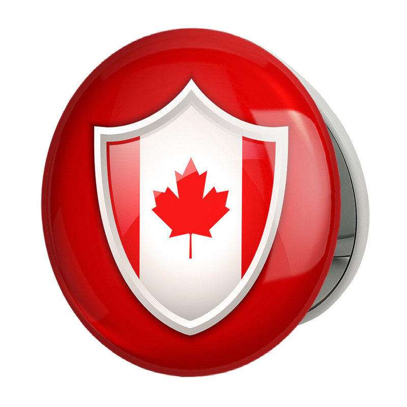 آینه جیبی خندالو طرح پرچم کانادا مدل تاشو کد 20607 