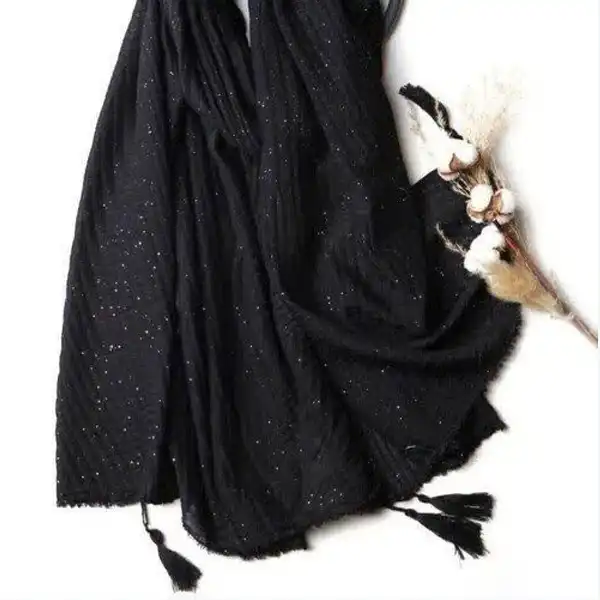 شال زنانه مدل نخی وارداتی پلیسه اکلیل دار تابستانی کد peliseaklildar