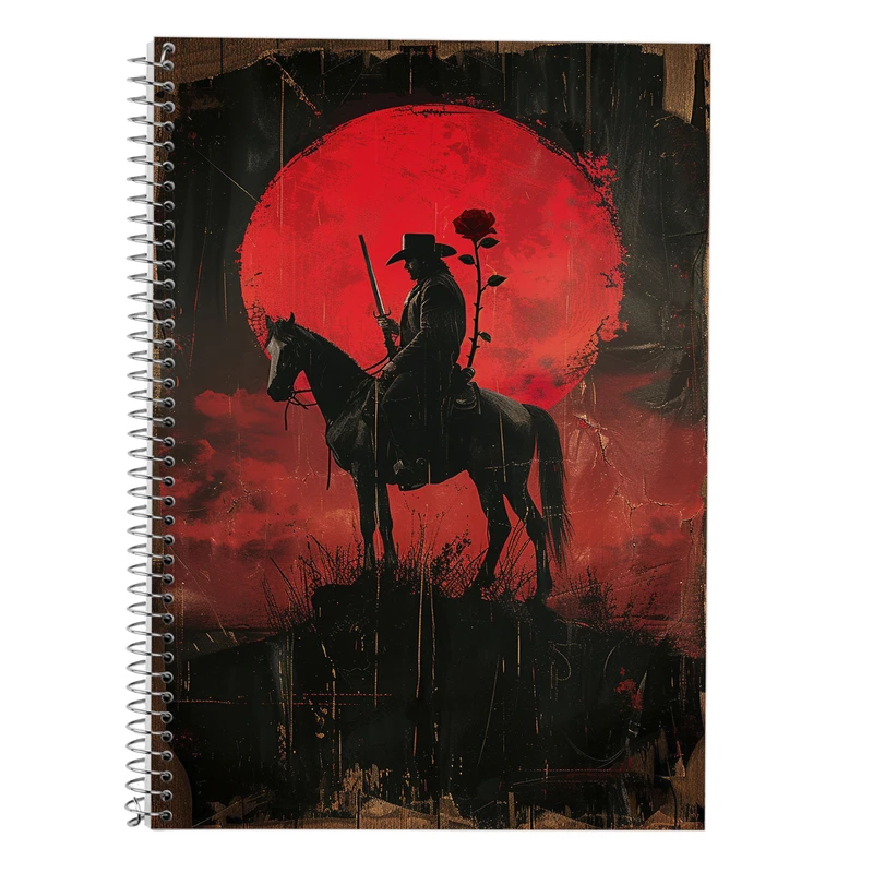 دفتر زبان 50 برگ مدوپد مدل دو خط طرح رد دد red dead کد DF13523