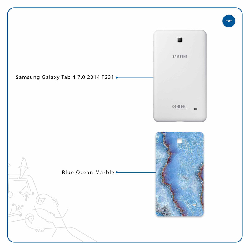 برچسب پوششی ماهوت مدل Blue Ocean Marble مناسب برای تبلت سامسونگ Galaxy Tab 4 7.0 2014 T231