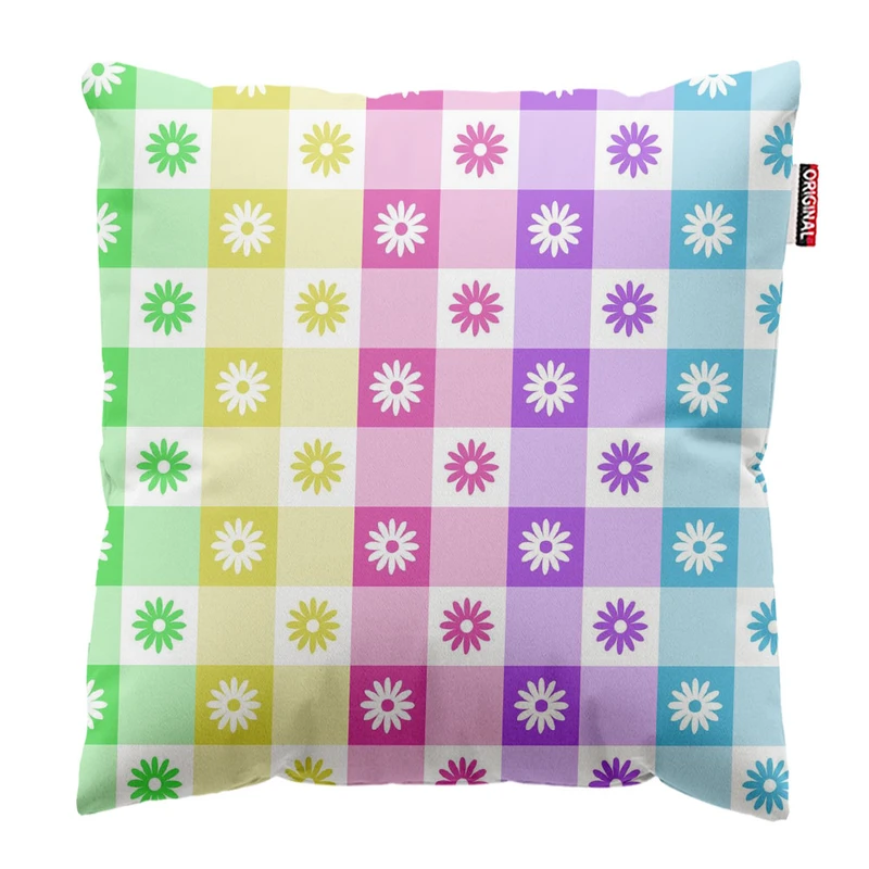 کوسن پاد آفرین طرح گل های رنگی کد 3148 سایز 30*30 سانتی متر