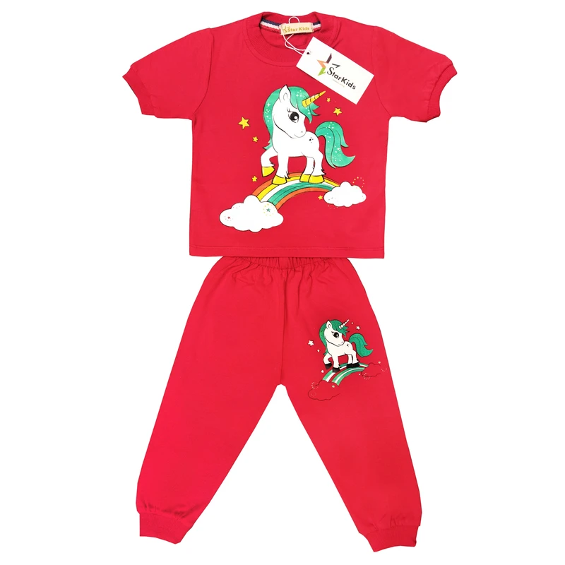 ست تی شرت و شلوار دخترانه استارکیدز مدل R001114unicorn