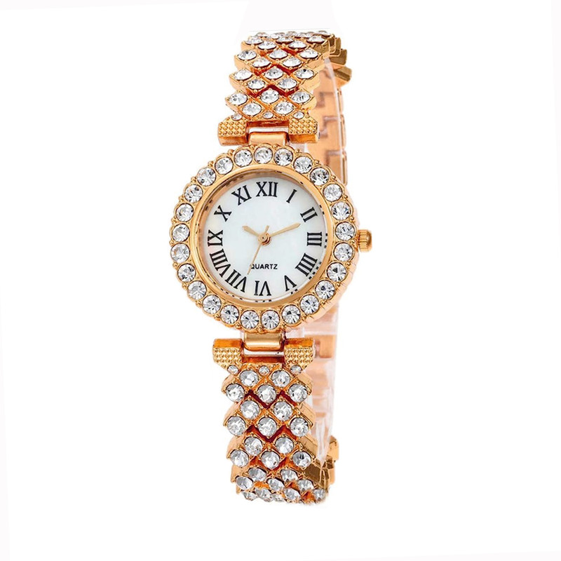 ساعت مچی عقربه ای زنانه مدل پرنگین مجلسی کد roz2023