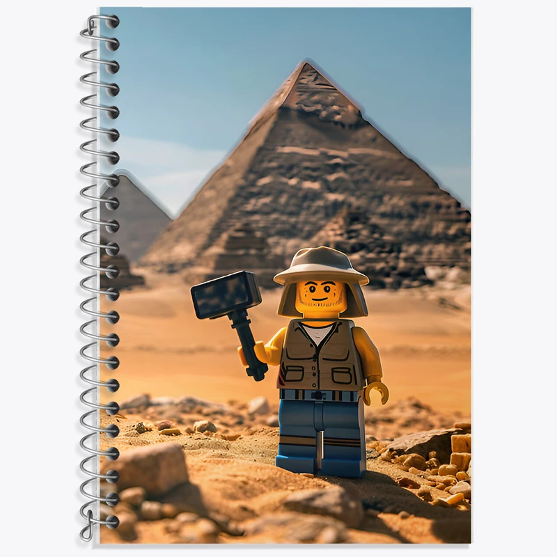 دفتر زبان 50 برگ خندالو مدل دو خط طرح لگو باستان شناس (Lego) کد F6560