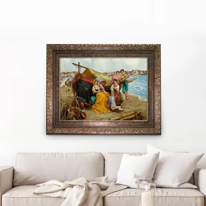 تابلو فرش ماشینی نقش نگار رضوی طرح جشن ساحل کد 765P