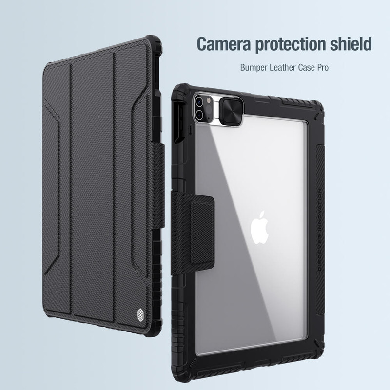 کیف کلاسوری نیلکین مدل Camshield Bumper مناسب برای تبلت اپل iPad Air 13 2024 / iPad Pro 12.9 2022 / 2021 / 2020
