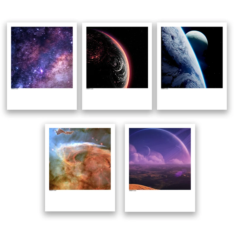 آویز تزیینی عرش مدل فانتزی فضا و کهکشان کد Asa870 مجموعه پنج عددی